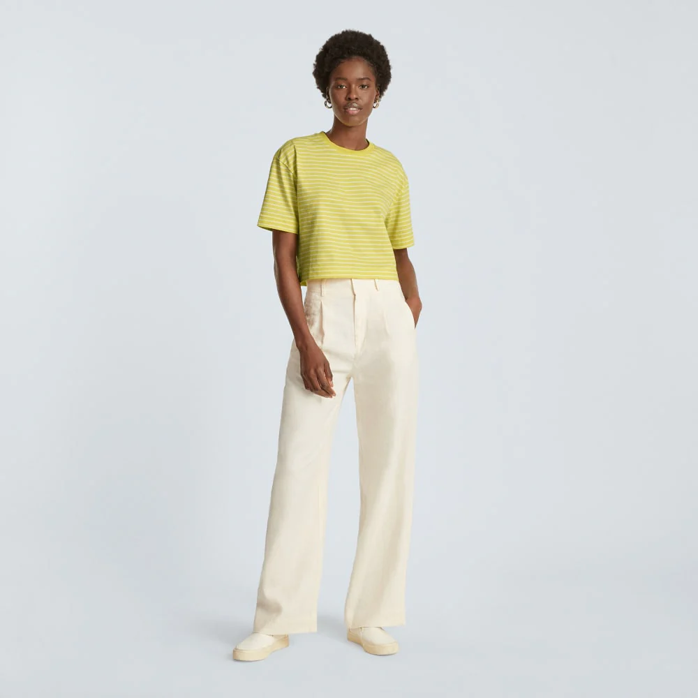 The Organic Cotton Cropped Tee | Acacia / Tan - Image 5