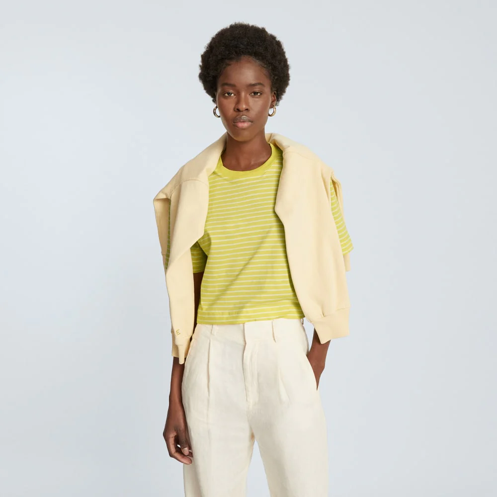 The Organic Cotton Cropped Tee | Acacia / Tan - Image 6