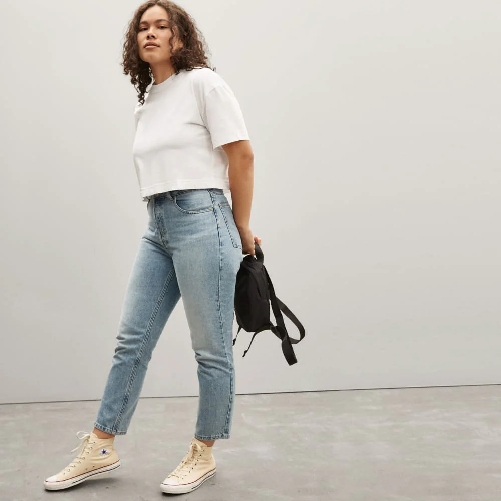 The Organic Cotton Cropped Tee | White - Image 3