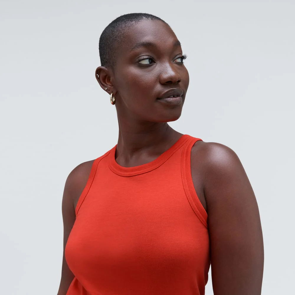 The Tank in Essential Cotton | Red Orange - Image 4
