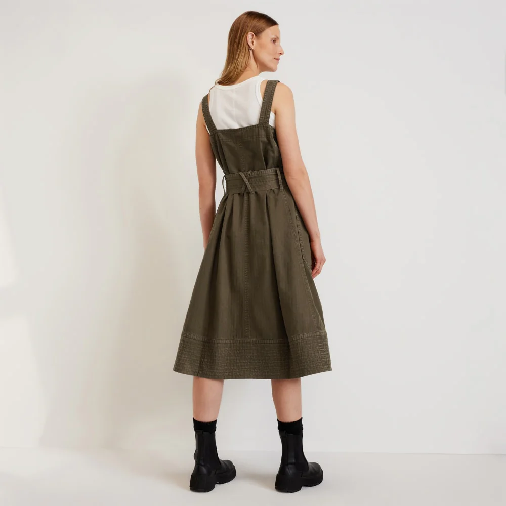The Organic Cotton Herringbone Dress | Beech - Image 3