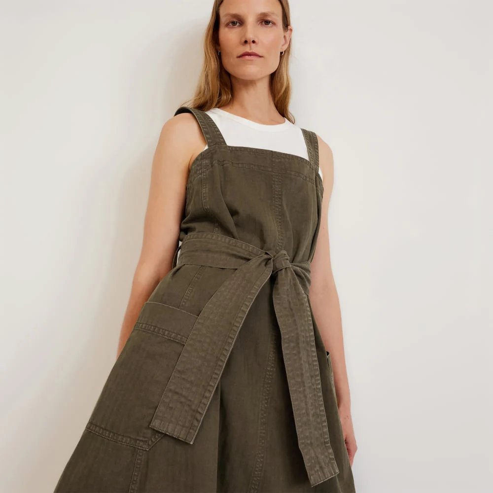 The Organic Cotton Herringbone Dress | Beech - Image 4