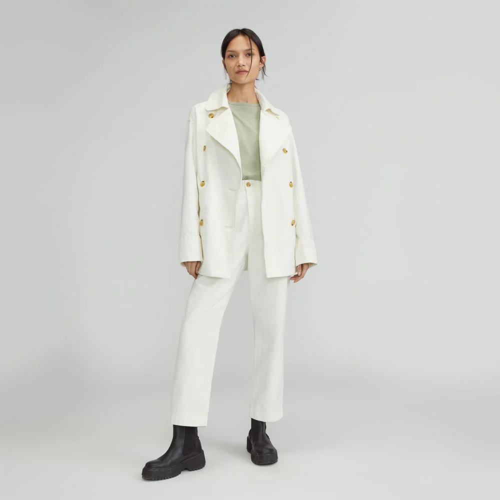 The Organic Cotton Herringbone Jacket | Bone - Image 5