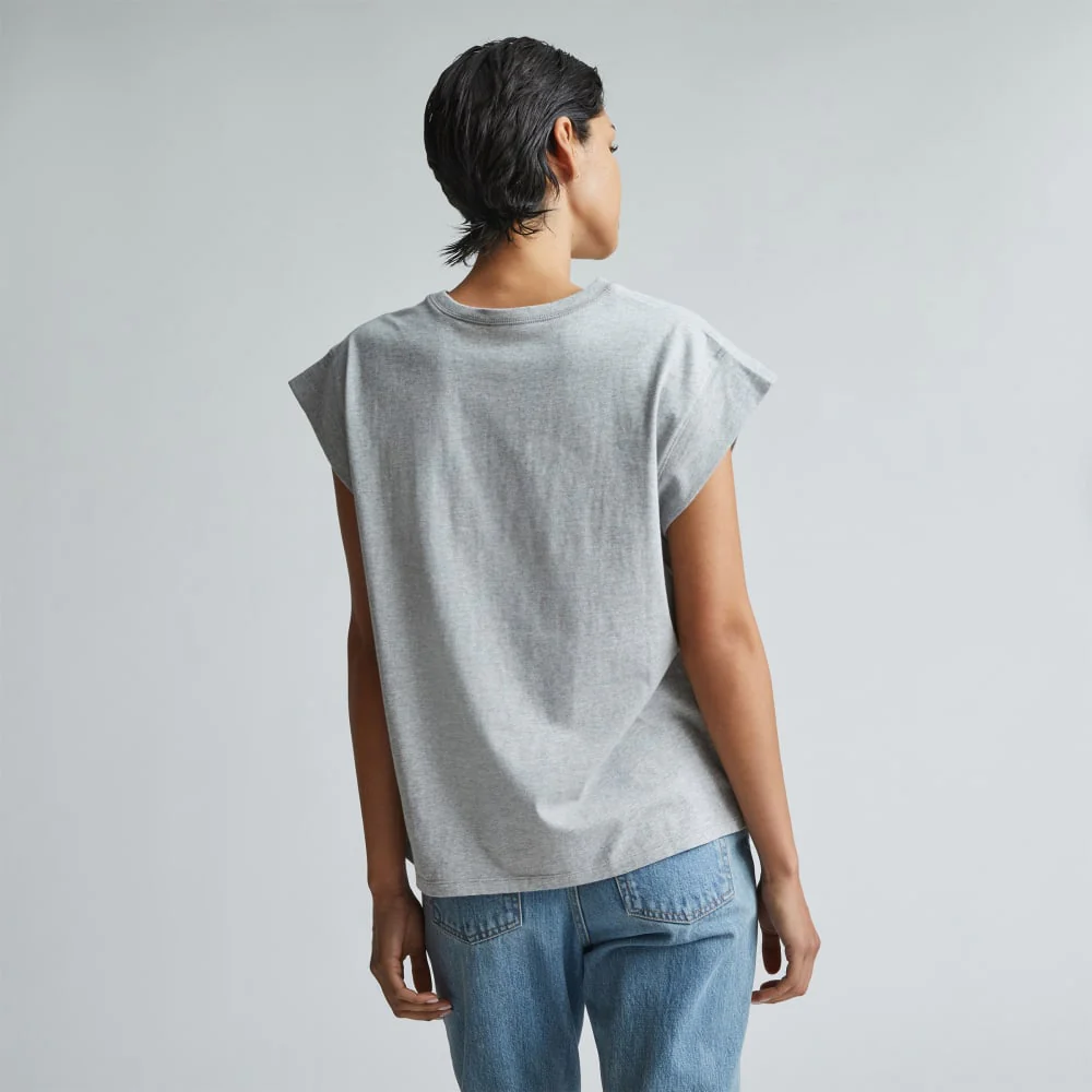 The Muscle Tee in Essential Cotton | Heather Grey - Image 3