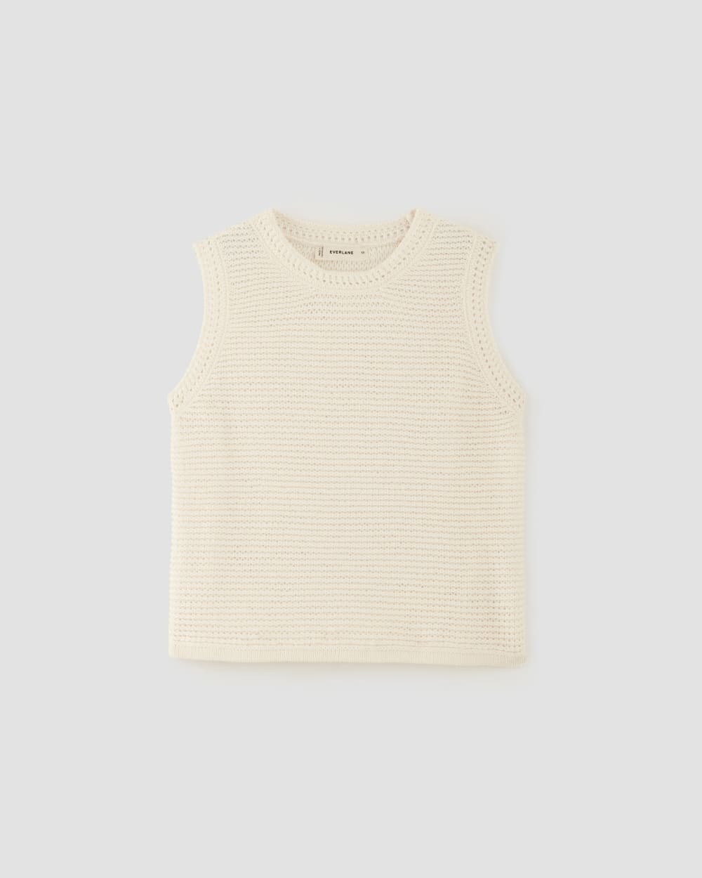 The Organic Cotton Open-Stitch Tank | Bone - Image 2