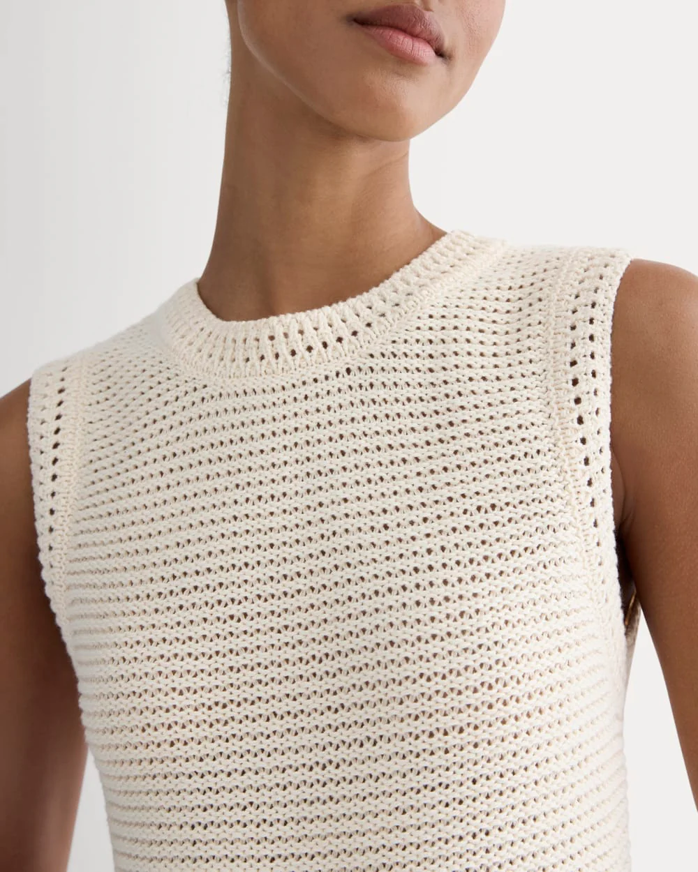 The Organic Cotton Open-Stitch Tank | Canvas - Image 3