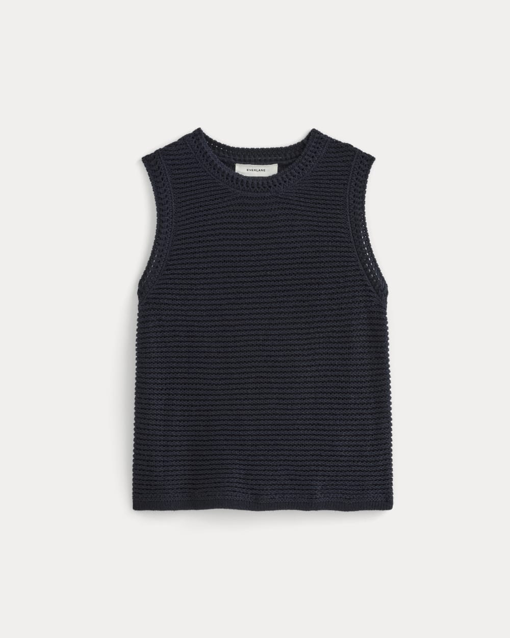 The Organic Cotton Open-Stitch Tank | Navy - Image 2