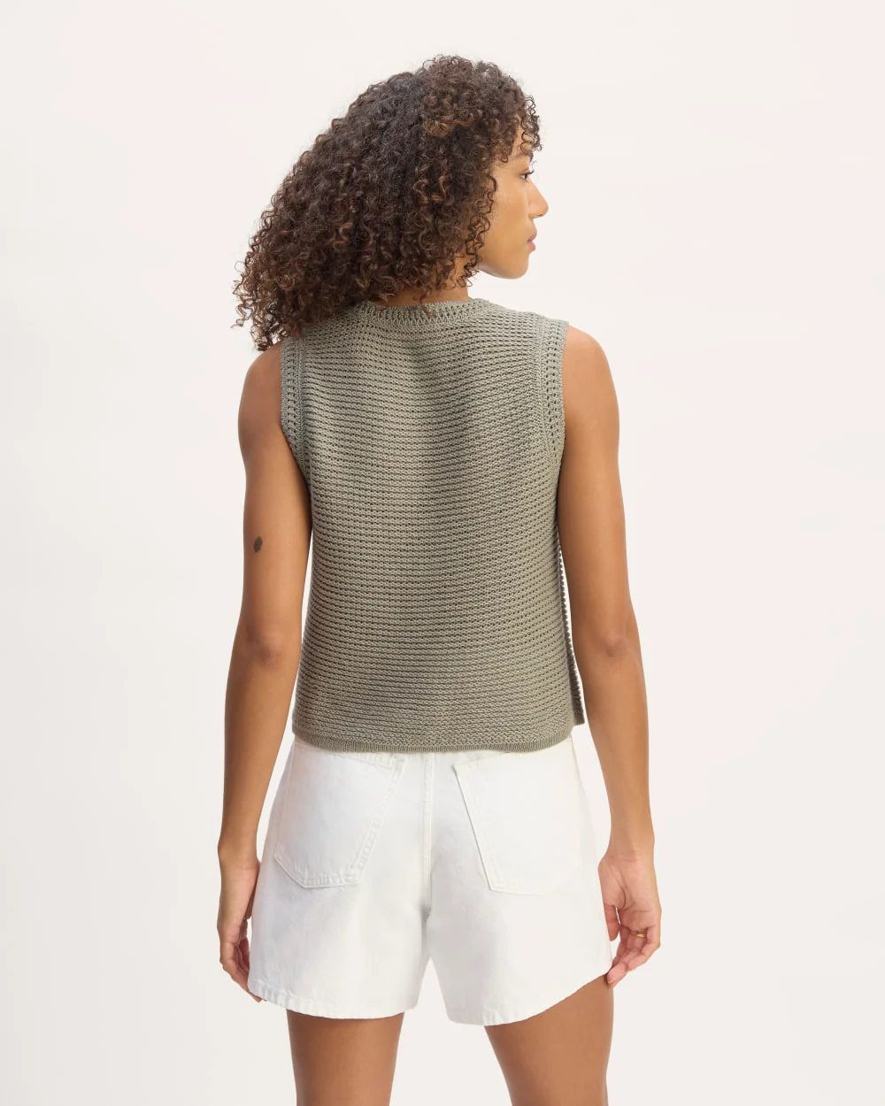 The Organic Cotton Open-Stitch Tank | Sage Green - Image 6