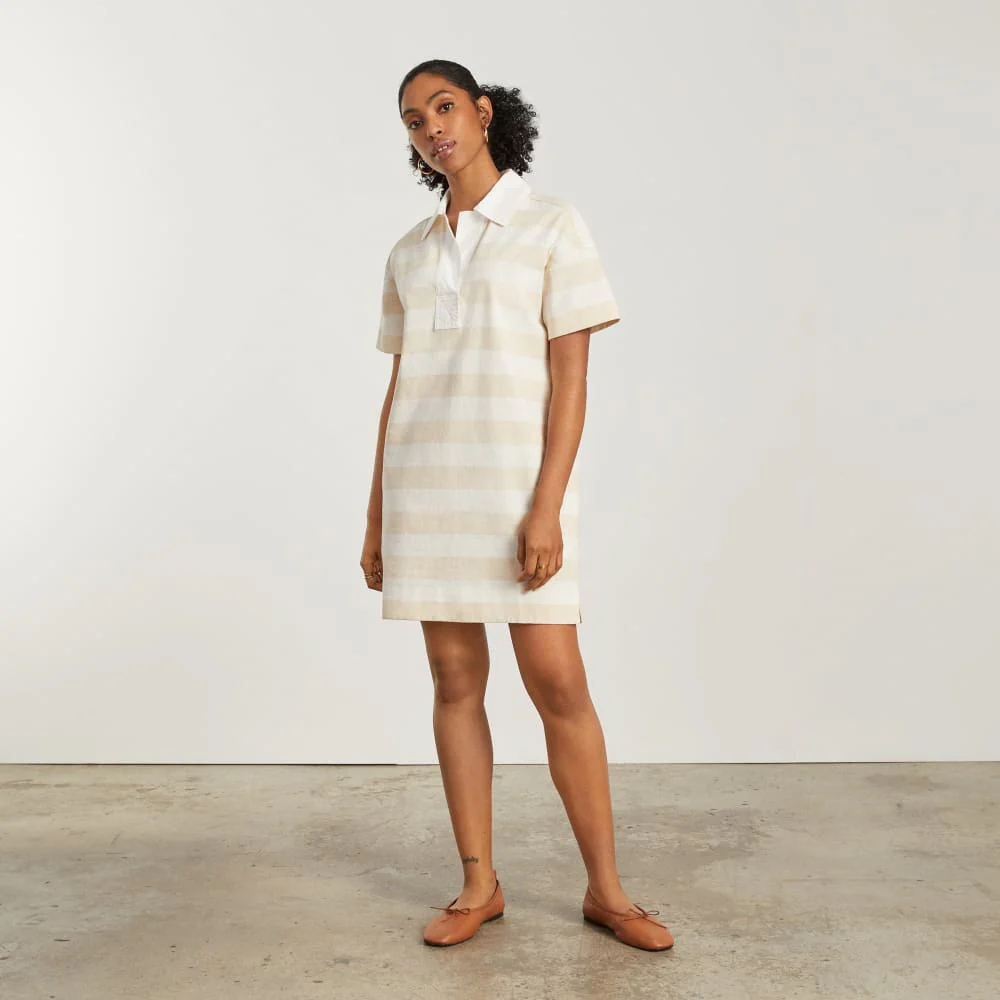 The Organic Cotton Polo Dress | Beech / Bone - Image 2