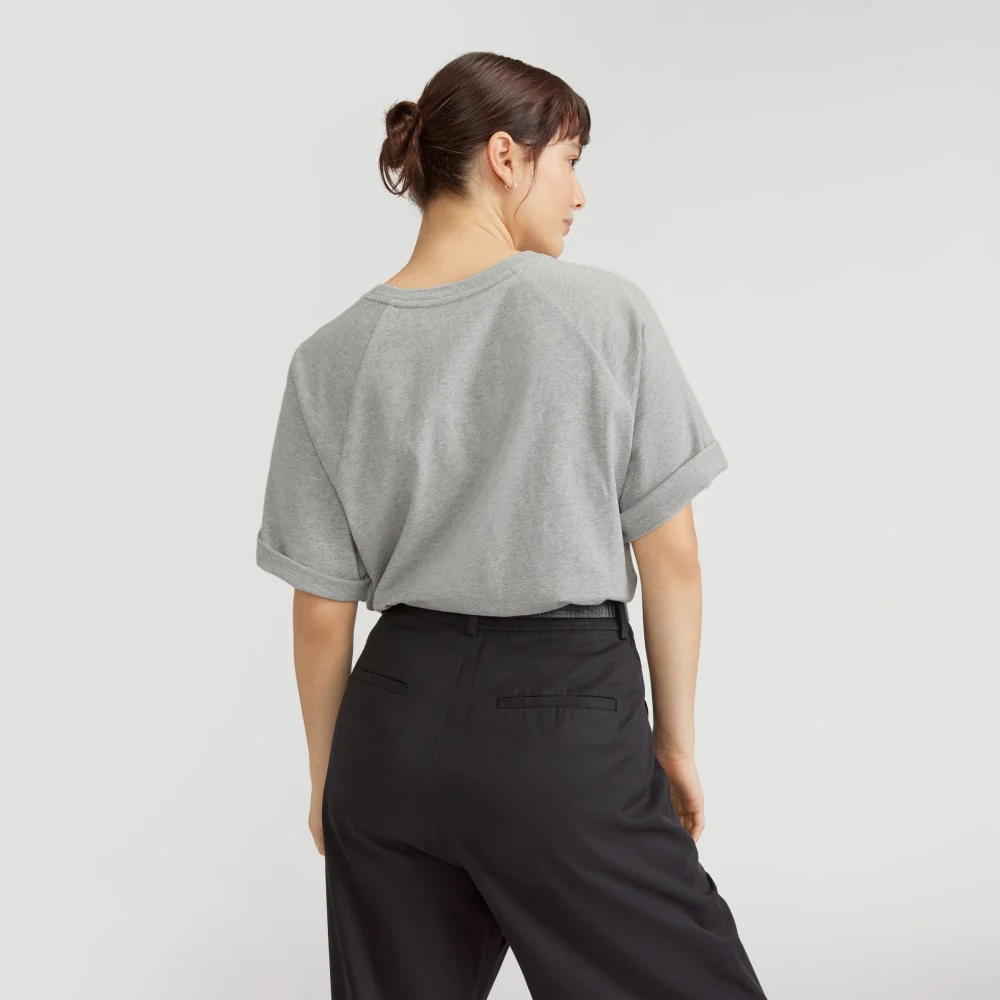 The Organic Cotton Raglan Tee |  Heathered Grey - Image 3