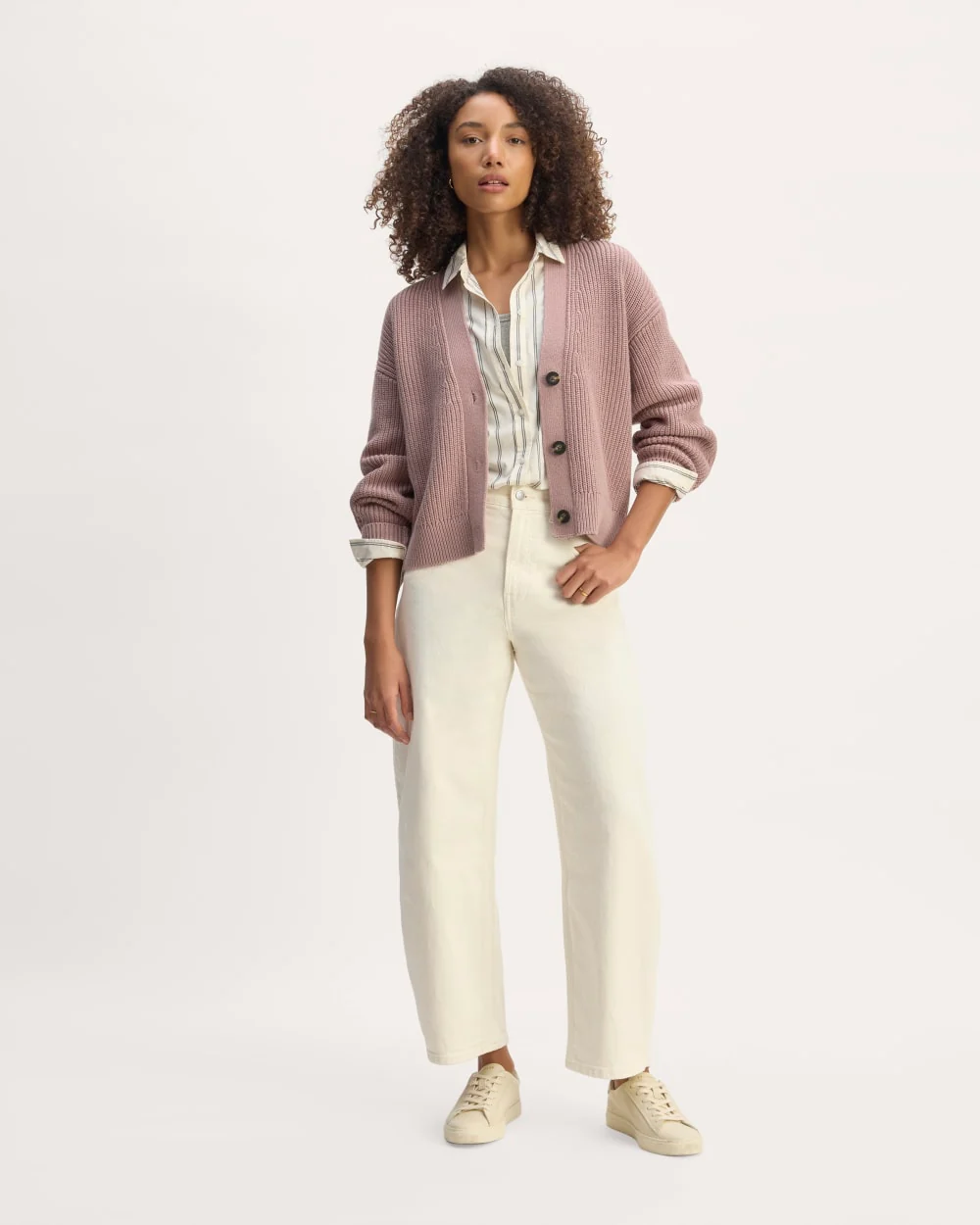 The Boxy Cardigan in Everyday Cotton | Dusty Rose - Image 3