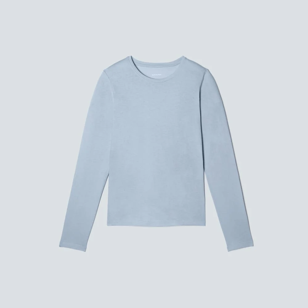 The Organic Cotton Long-Sleeve Crew | Mist - Image 2