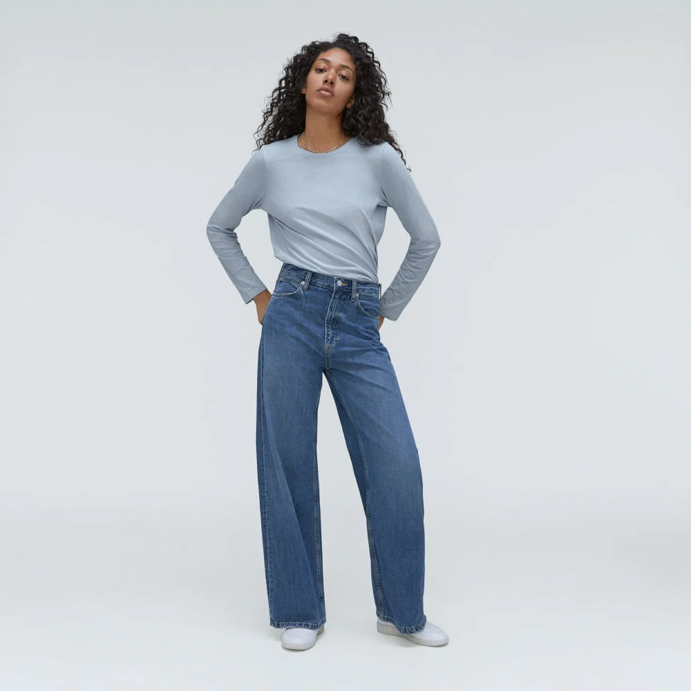 The Organic Cotton Long-Sleeve Crew | Mist - Image 6
