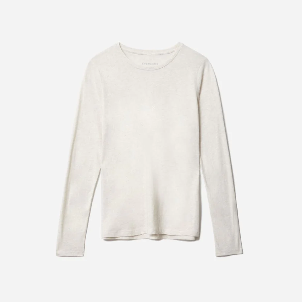 The Organic Cotton Long-Sleeve Crew | Oatmeal - Image 2