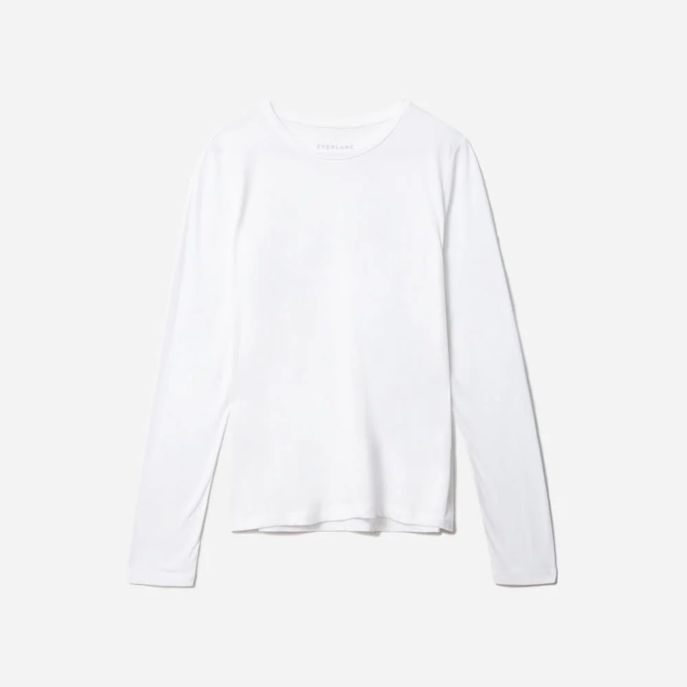 The Organic Cotton Long-Sleeve Crew | White - Image 2