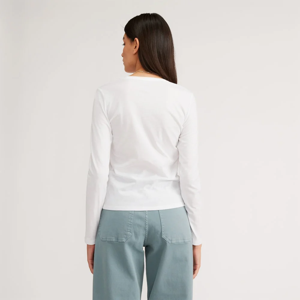 The Organic Cotton Long-Sleeve Crew | White - Image 3