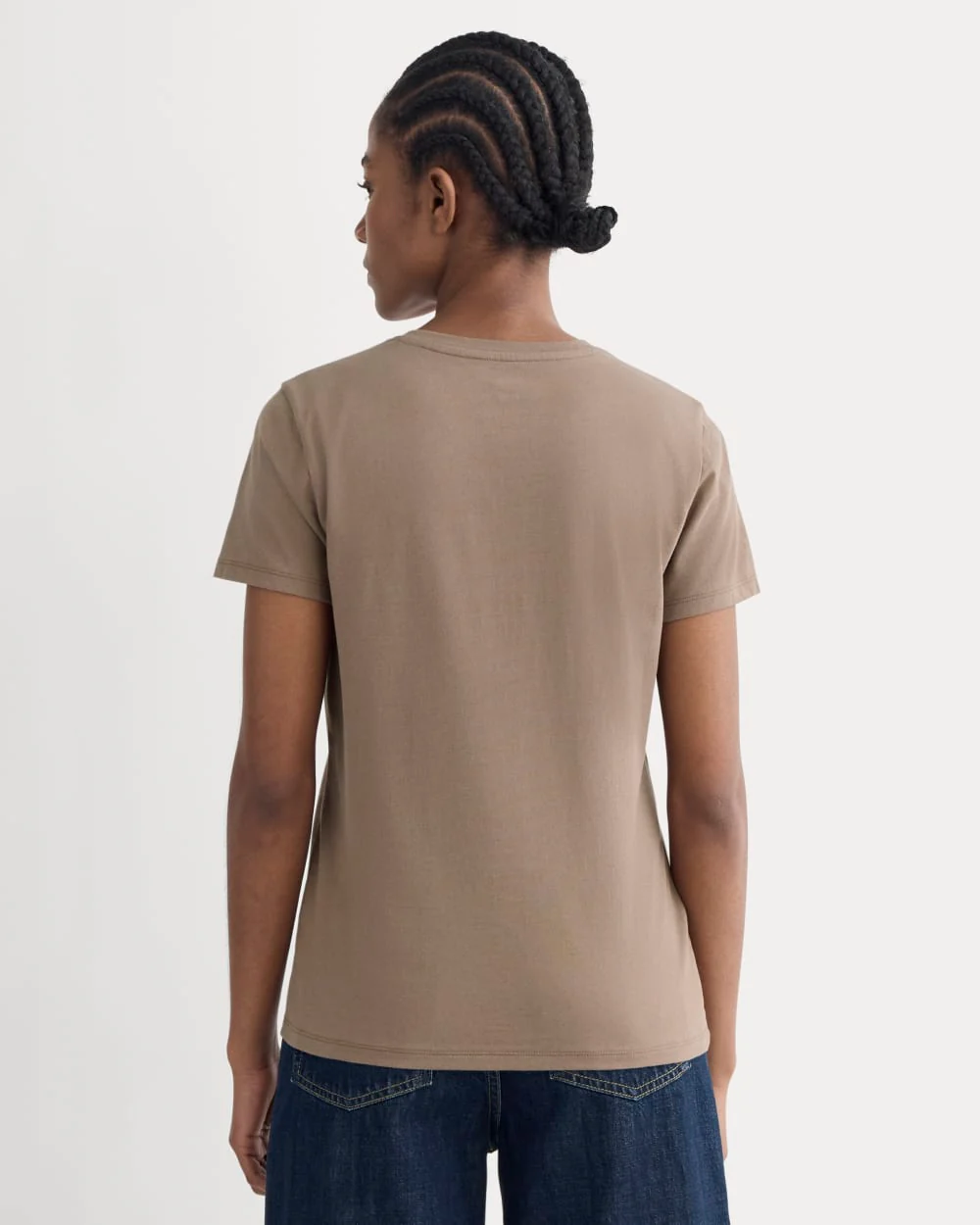 The Slim V-Neck Tee in Essential Cotton | Clay - Image 4