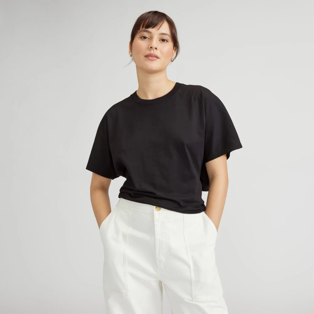 The Organic Cotton Tie Back Tee | Black