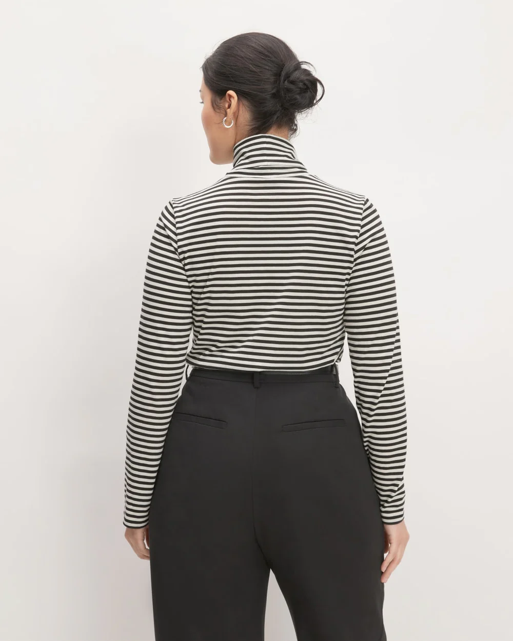 The Organic Cotton Turtleneck | Black / Bone - Image 6