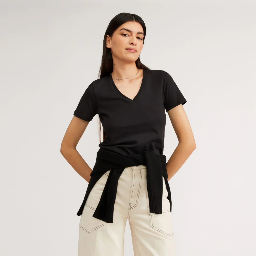 The Organic Cotton V-Neck | Black