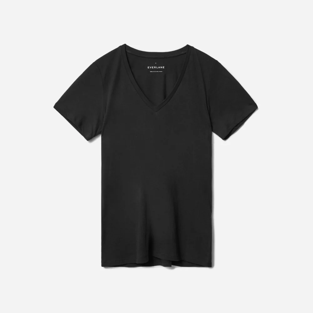 The Organic Cotton V-Neck | Black - Image 2