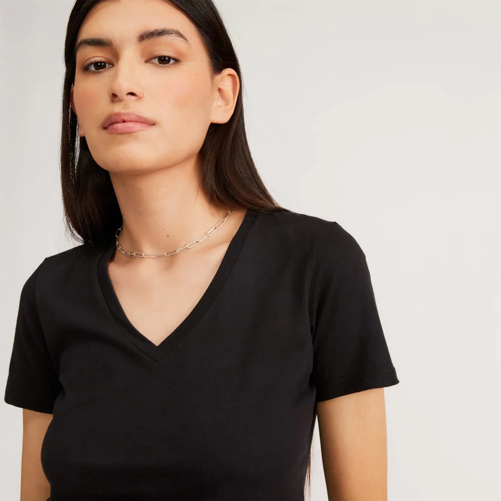 The Organic Cotton V-Neck | Black - Image 4