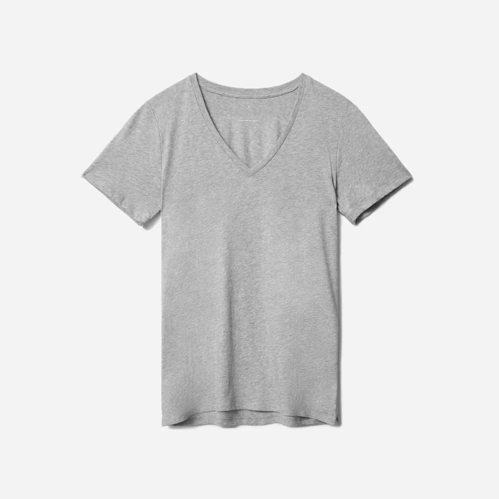 The Organic Cotton V-Neck | Heathered Grey - Image 2