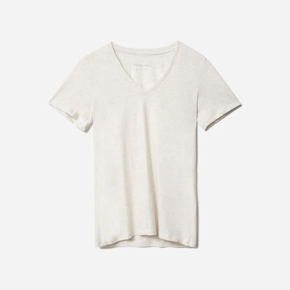 The Organic Cotton V-Neck | Heathered Oat - Image 2