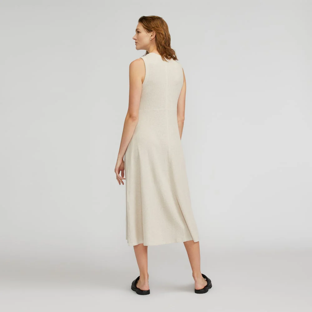 The Organic Cotton Waffle Tank Dress | Heathered Pelican - Image 3