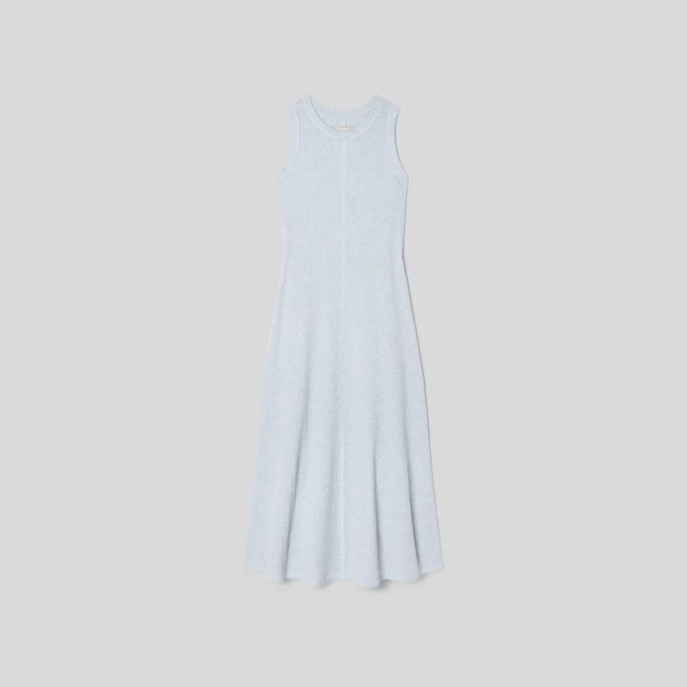 The Organic Cotton Waffle Tank Dress | Heathered Periwinkle - Image 2