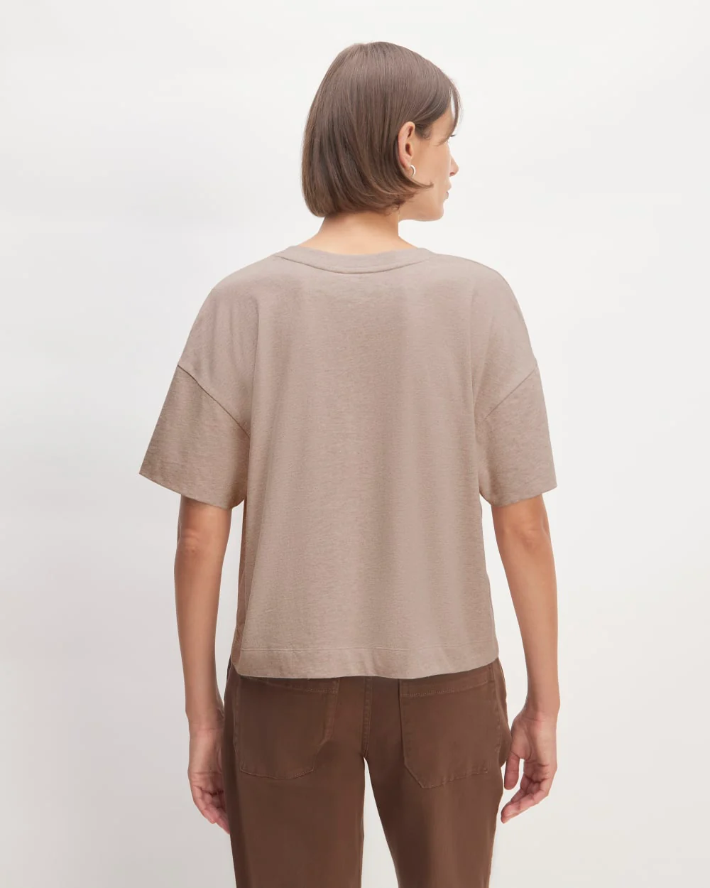 The Organic Cotton Slouchy V-Neck | Burnt Sugar - Image 4