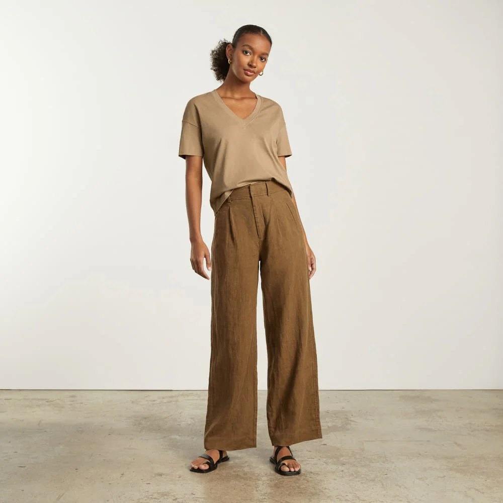 The Organic Cotton Slouchy V-Neck | Iced Coffee - Image 4