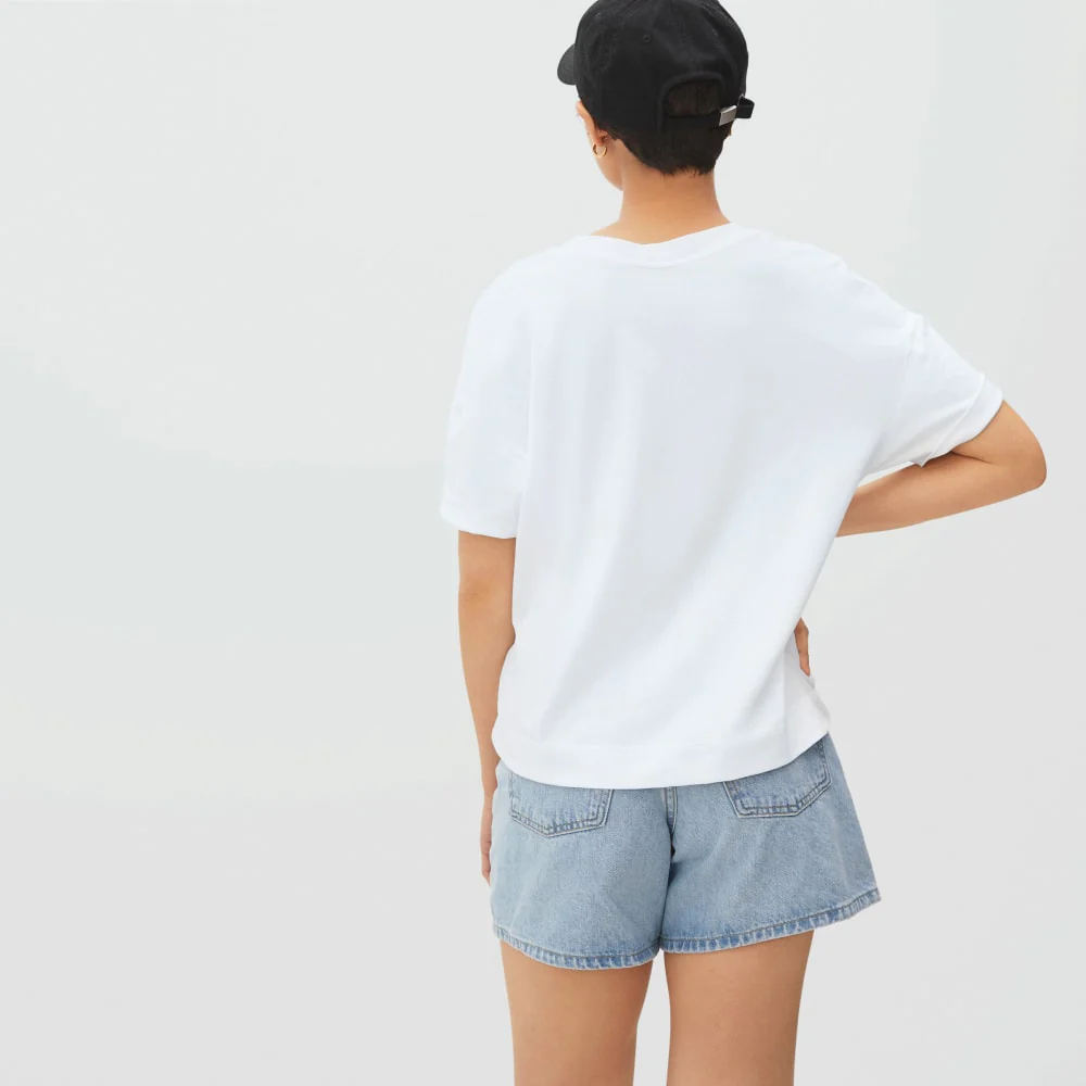 The Organic Cotton Slouchy V-Neck | White - Image 4