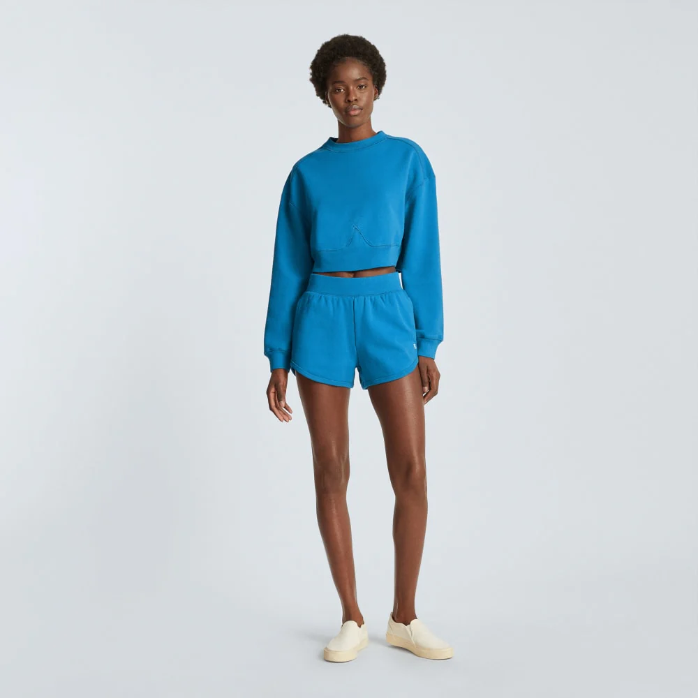 The Organic Cotton Cropped Crew | Horizon Blue - Image 5