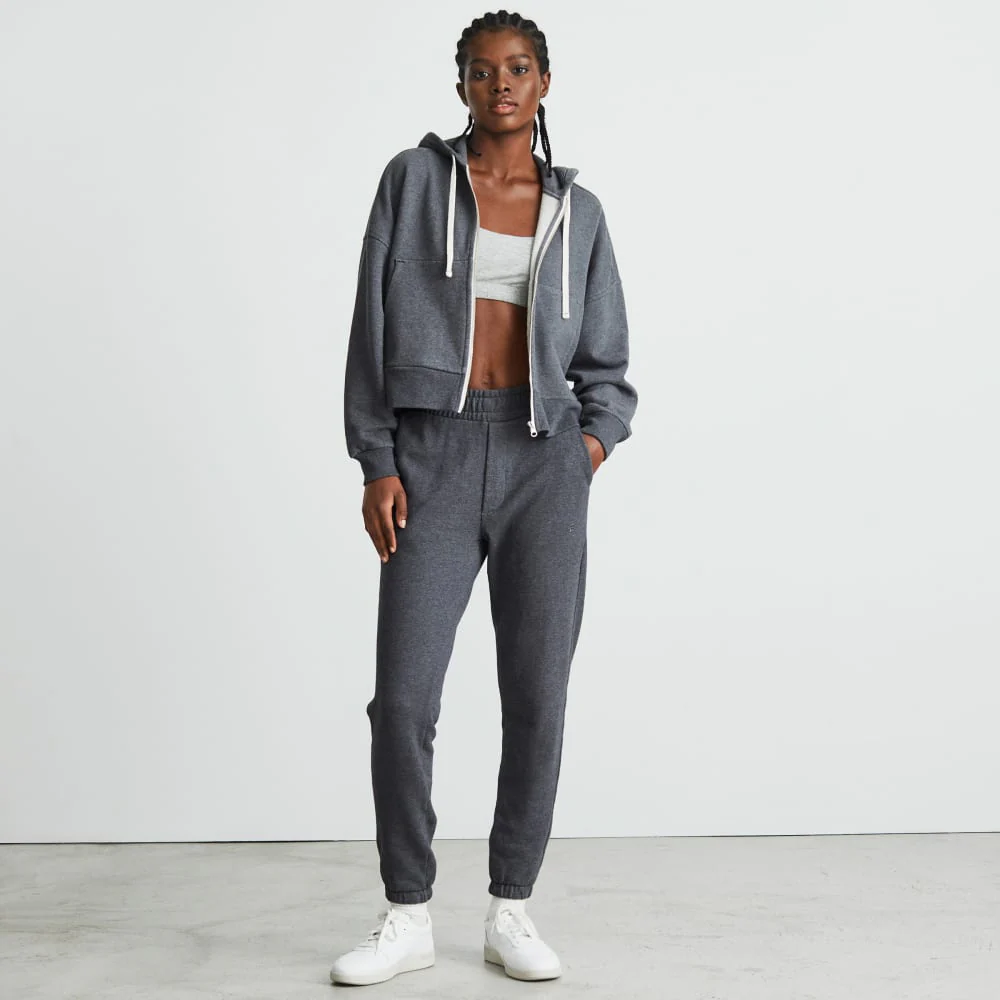 The Track Organic Cotton Hoodie | Dark Heather Grey - Image 4