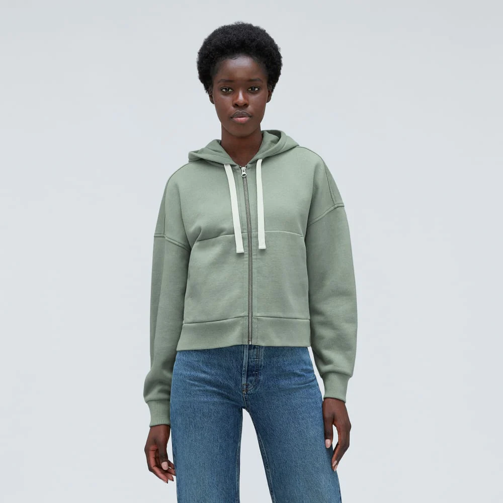 The Track Organic Cotton Hoodie | Lily Pad - Image 2