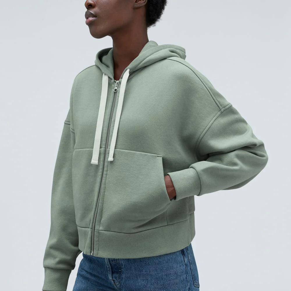 The Track Organic Cotton Hoodie | Lily Pad - Image 4