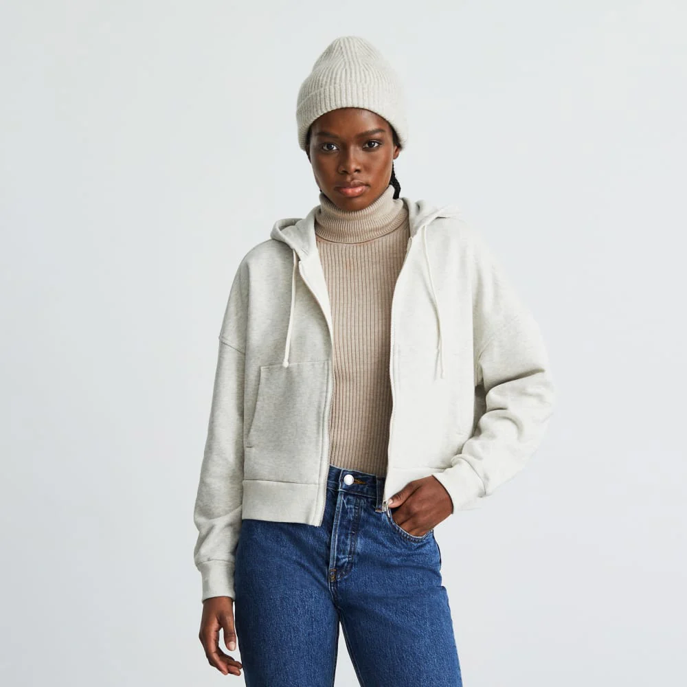 The Track Organic Cotton Hoodie | Light Heather Grey - Image 2