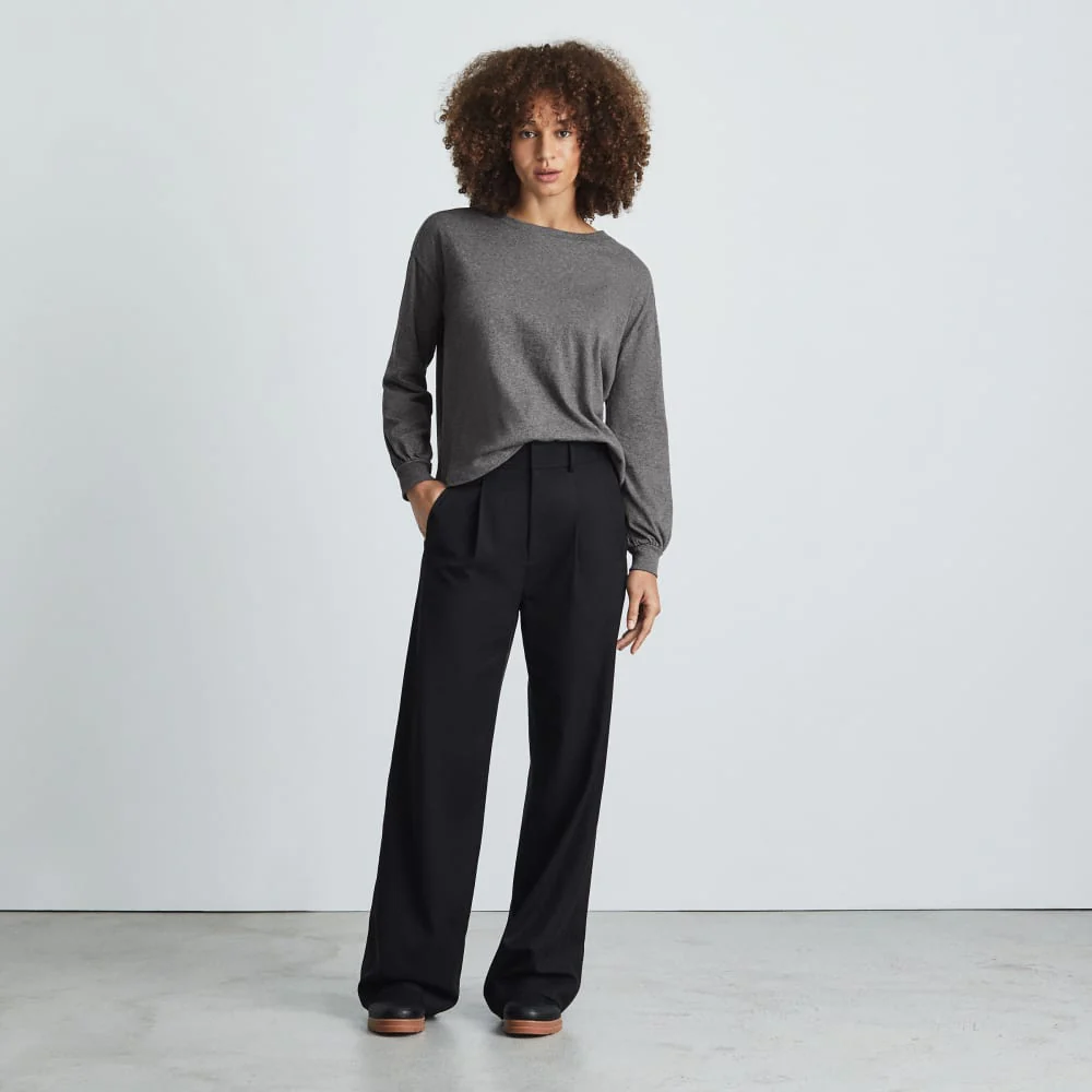 The Organic Cotton Long-Sleeve Tee | Charcoal - Image 5