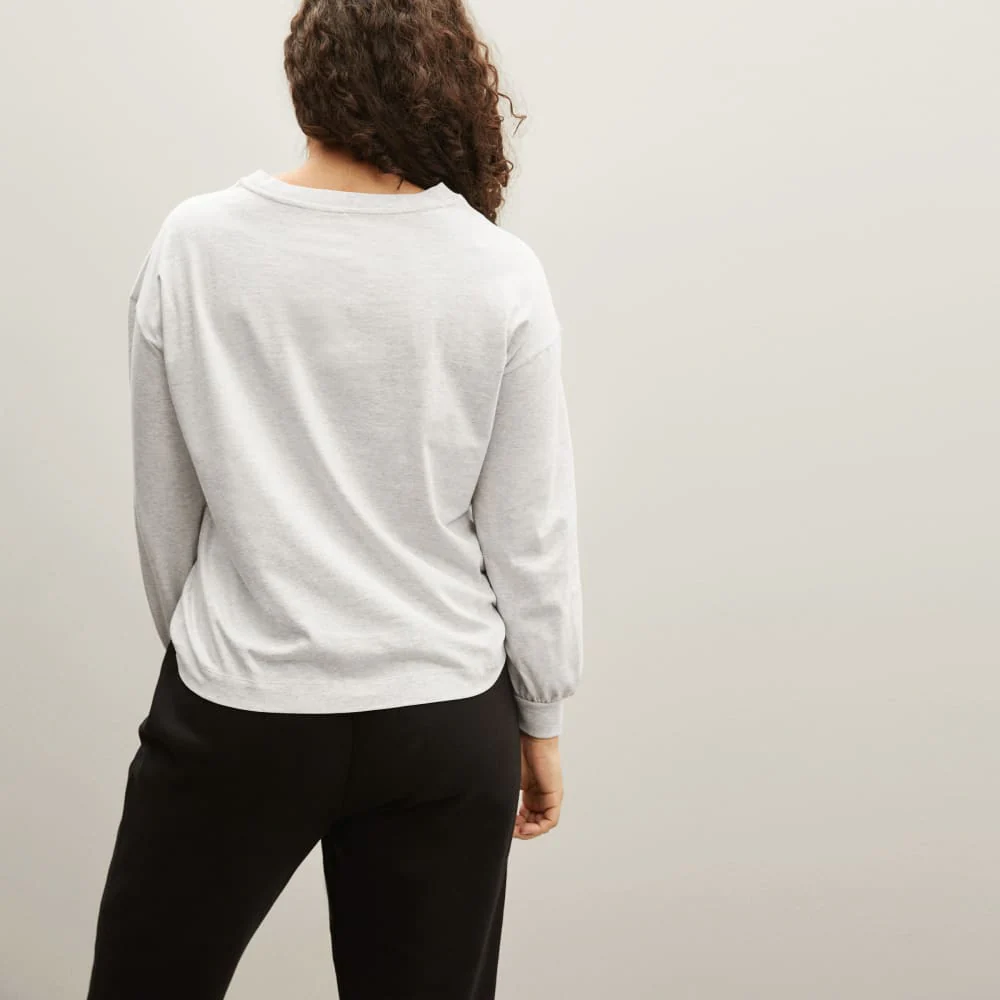 The Organic Cotton Long-Sleeve Tee |  Heathered Grey - Image 5