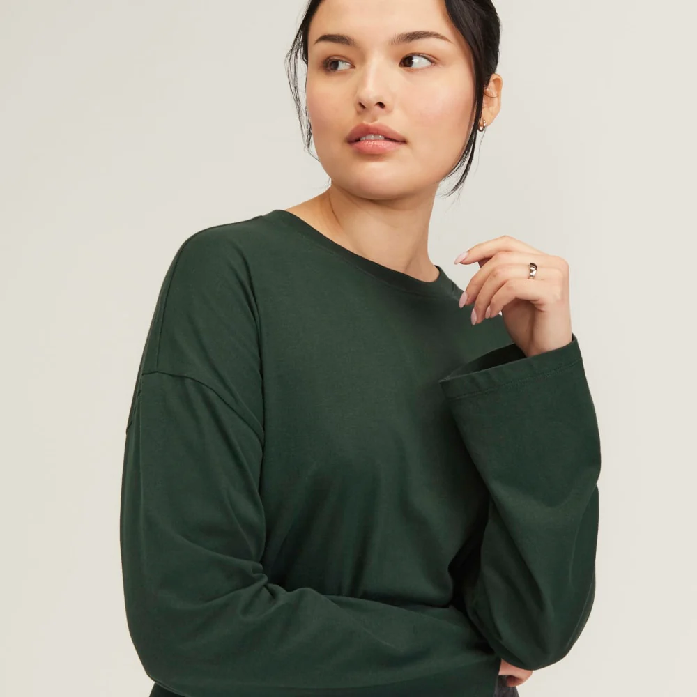 The Organic Cotton Relaxed Long Sleeve Tee | Scarab - Image 3