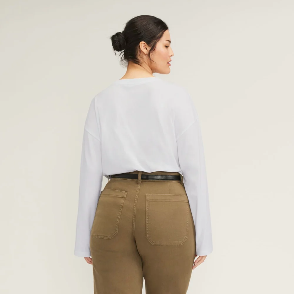 The Organic Cotton Relaxed Long Sleeve Tee | White - Image 4