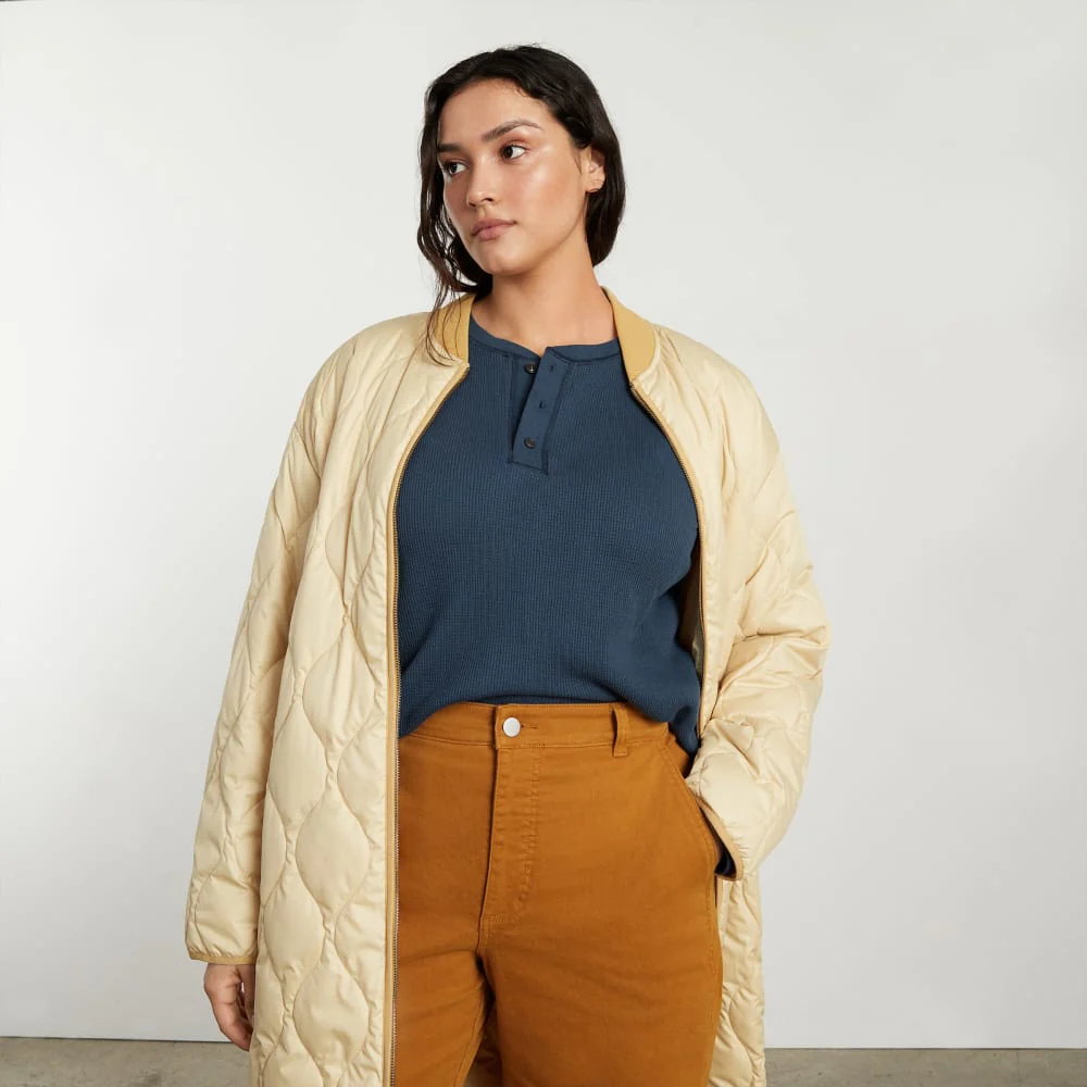 The Organic Cotton Waffle Henley | Atlantic - Image 3