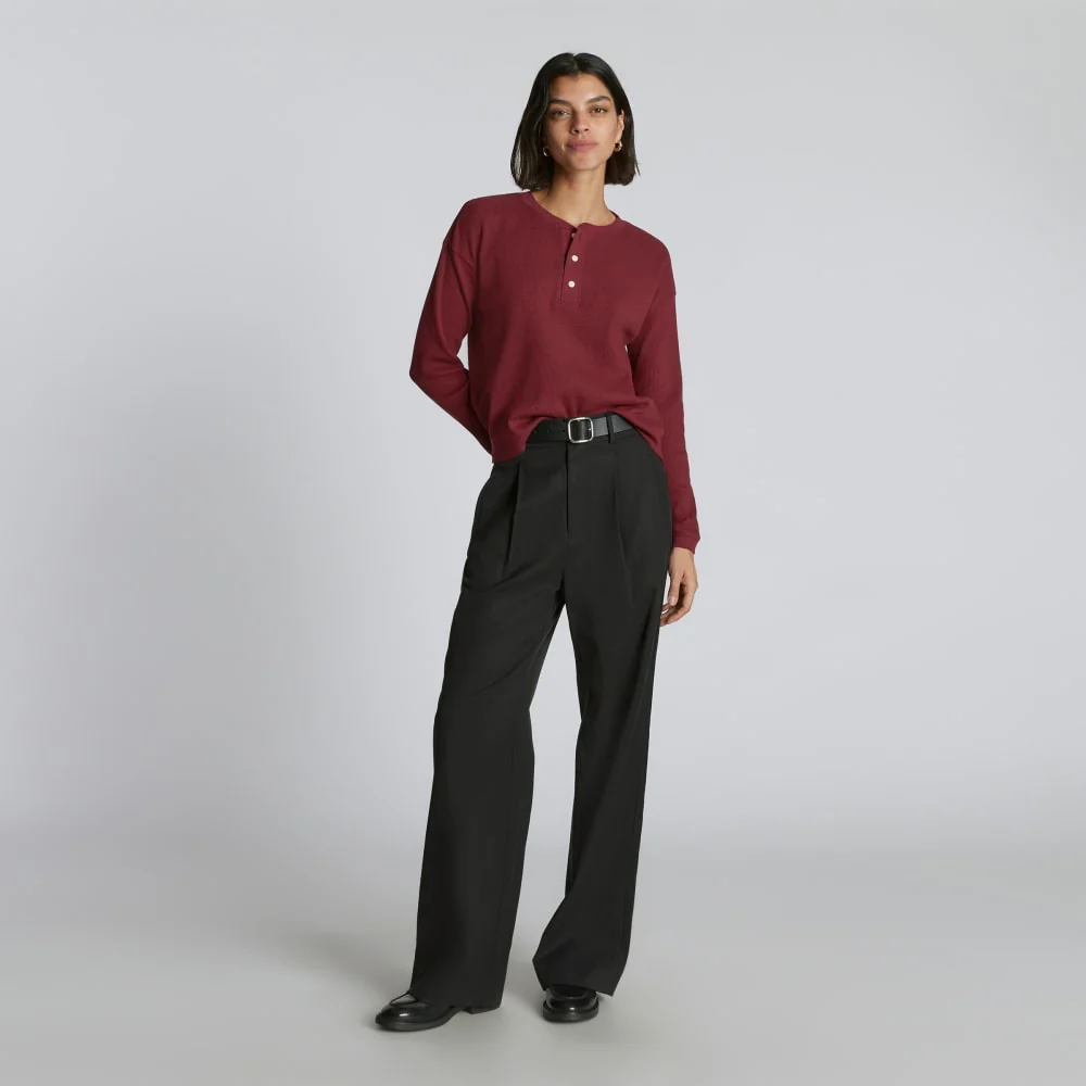 The Organic Cotton Waffle Henley | Brandy - Image 5