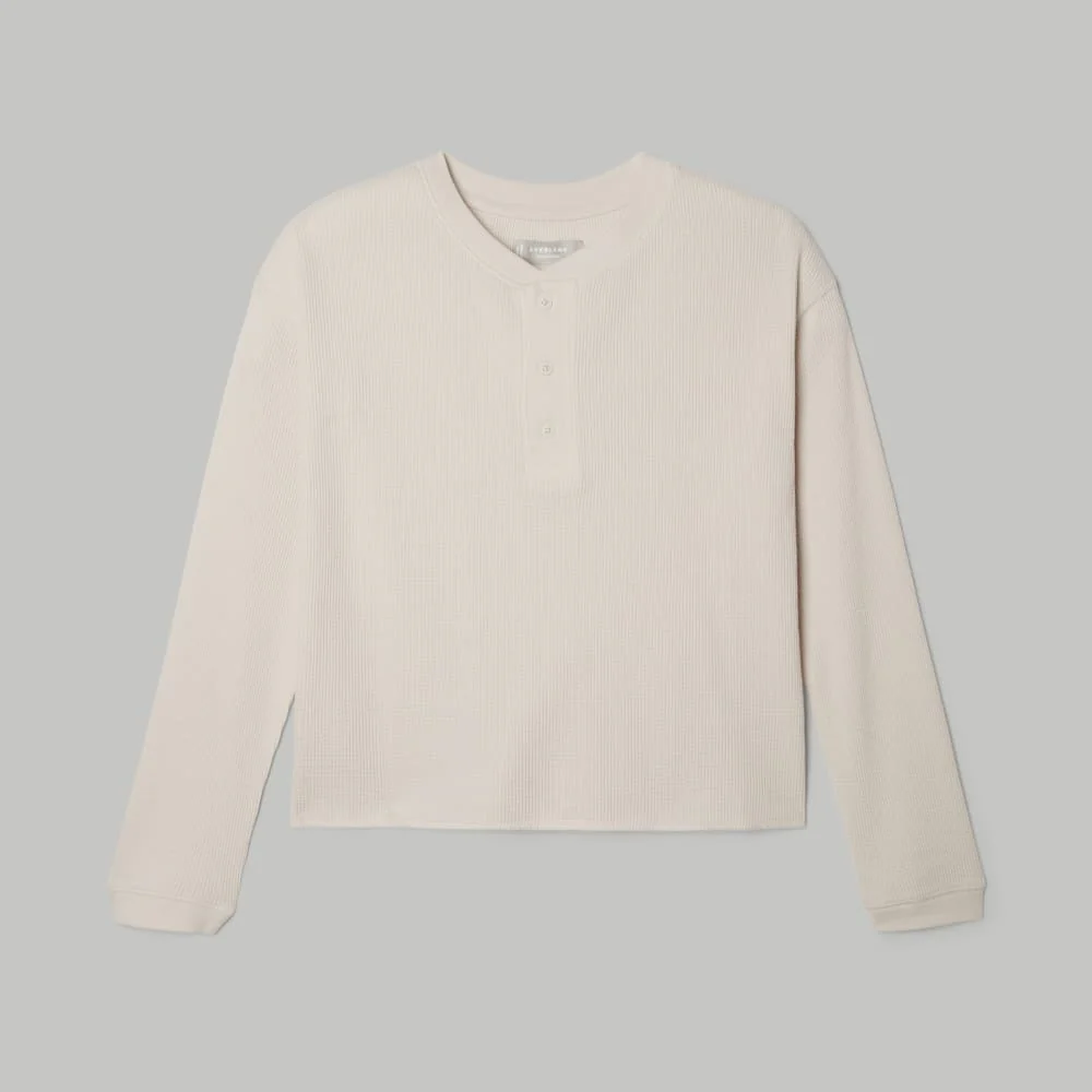 The Organic Cotton Waffle Henley | Brazilian Sand - Image 2