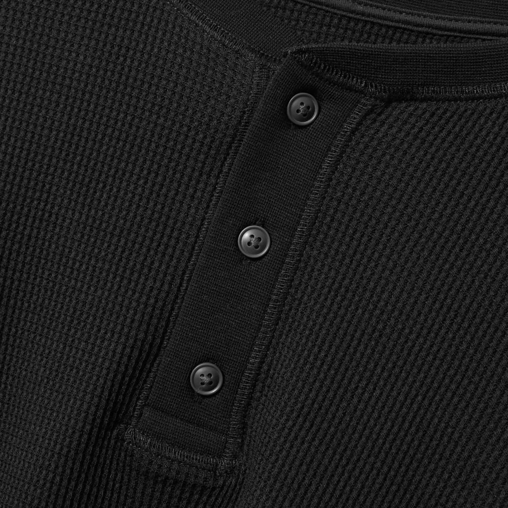 The Organic Cotton Waffle Henley | Black - Image 5