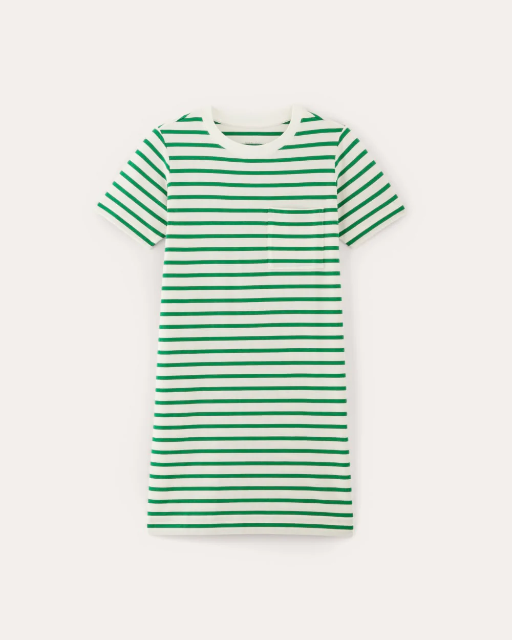 The Organic Cotton Weekend Tee Dress | Bone / Grass Green - Image 2