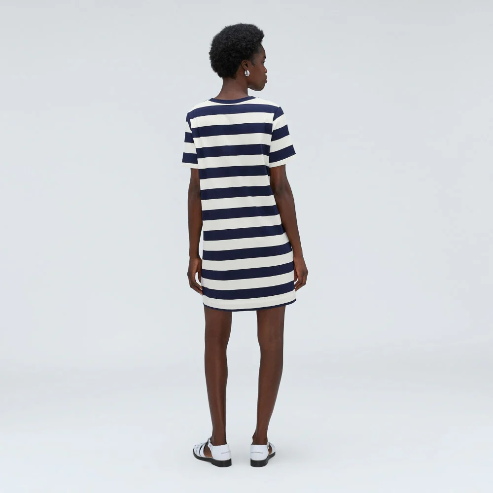 The Organic Cotton Weekend Tee Dress | Navy / Canvas - Image 3