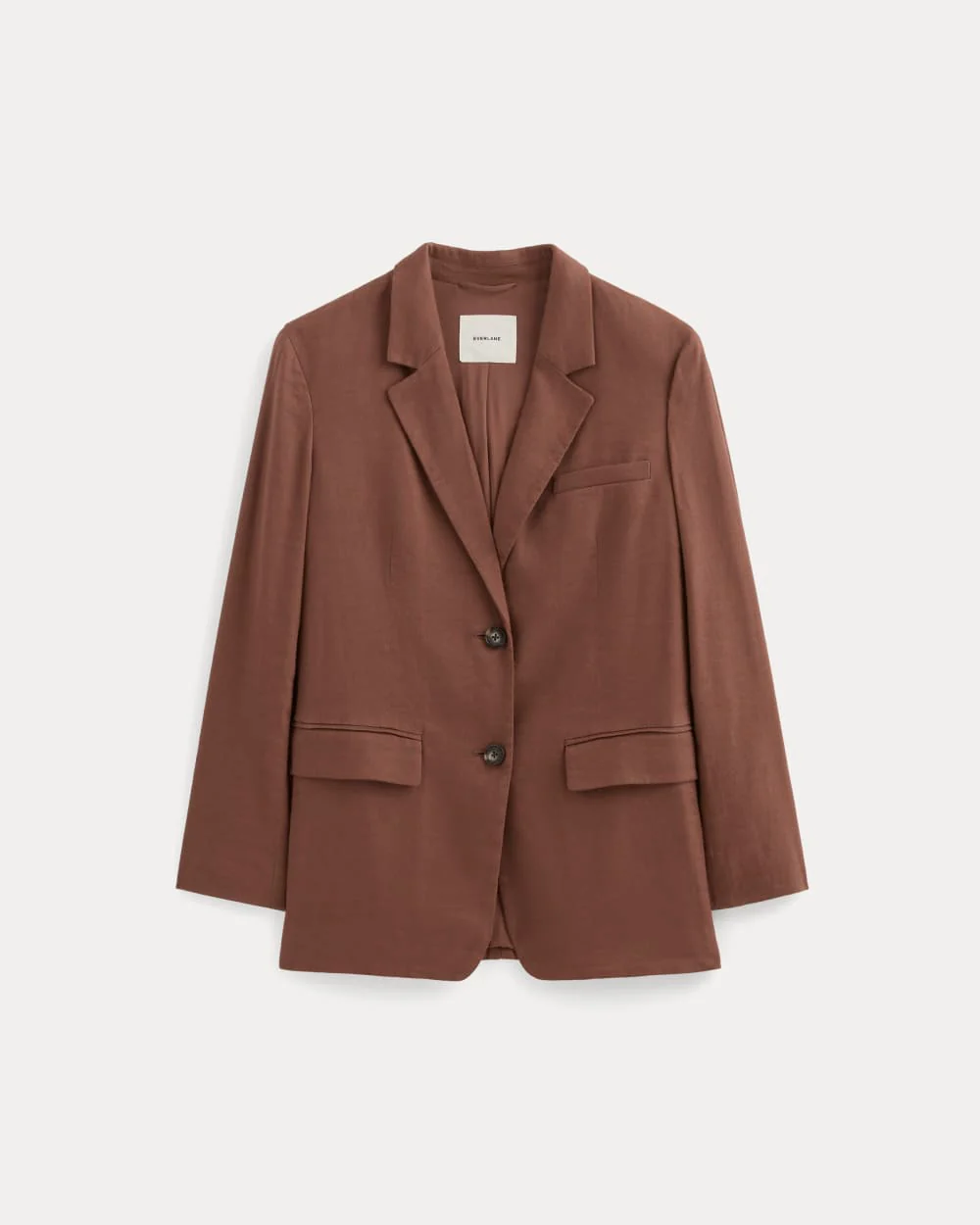 The Oversized Blazer in Stretch Linen | Cedarwood - Image 2