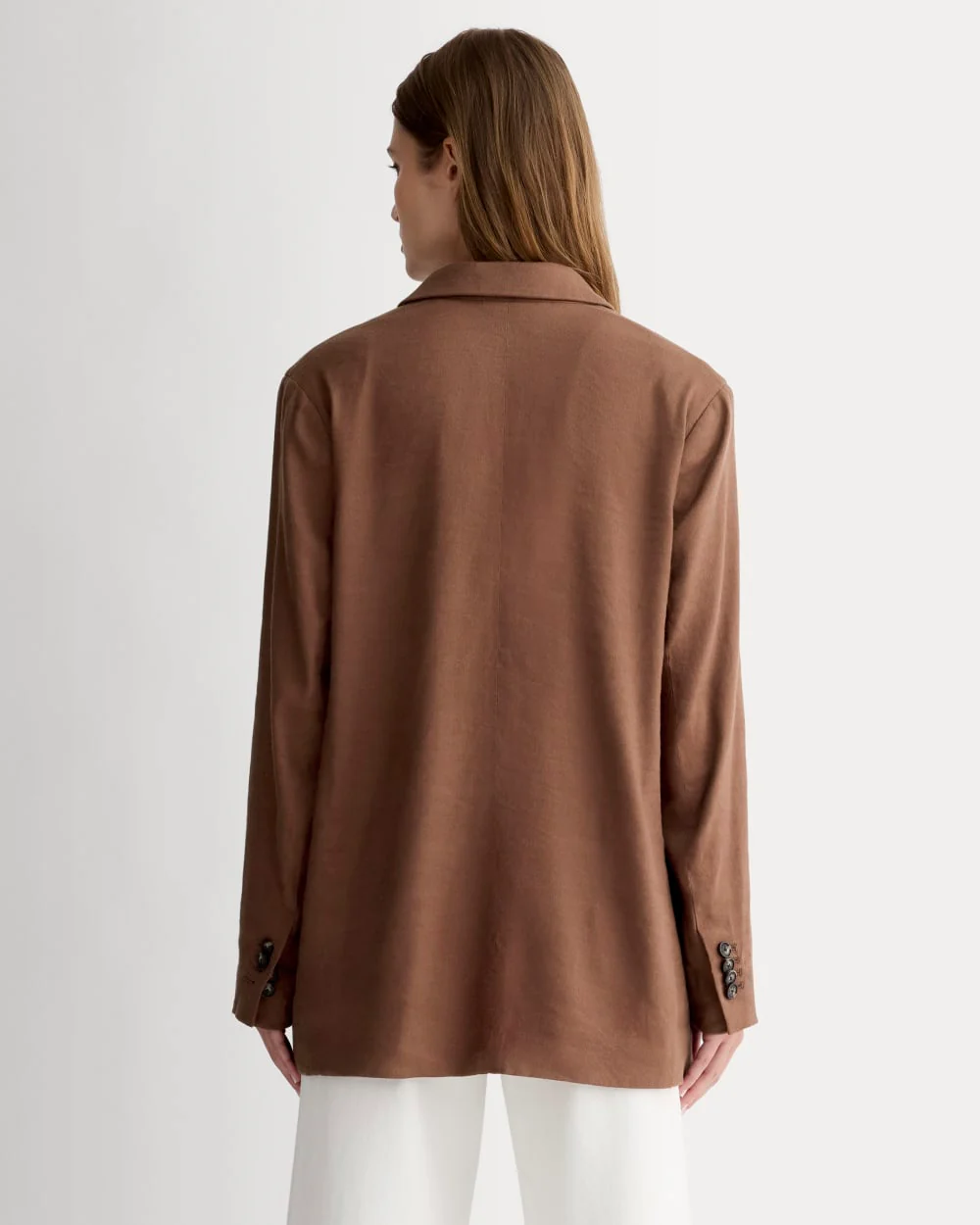 The Oversized Blazer in Stretch Linen | Cedarwood - Image 5